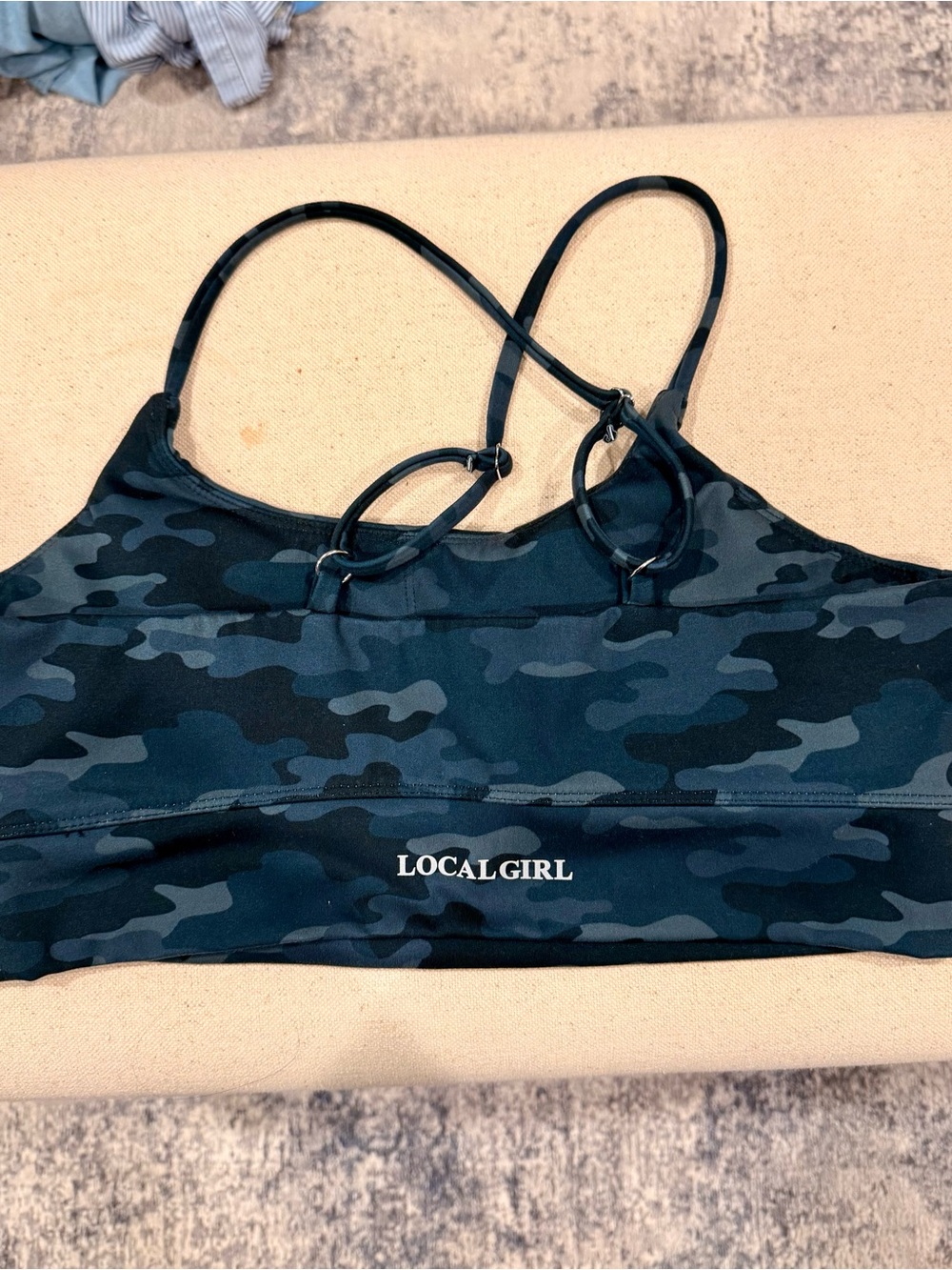 Local Girl Women's Camo Strappy Sports Bra